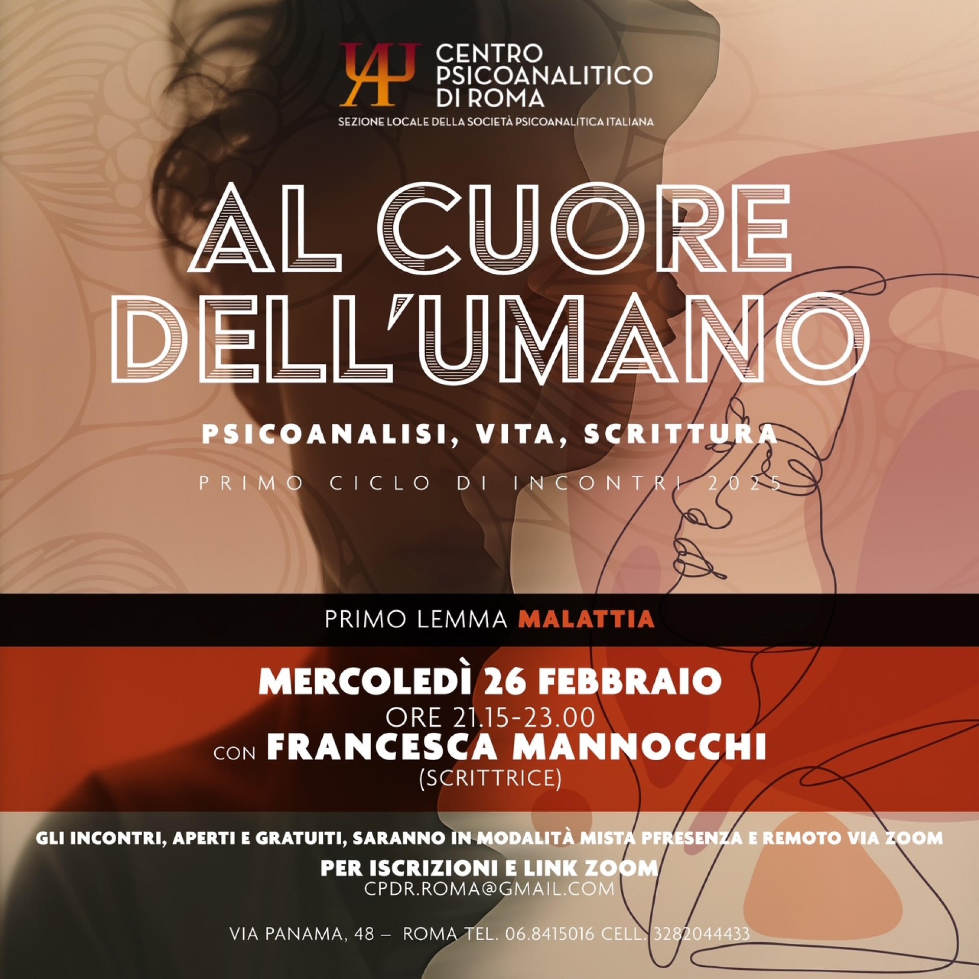 26 febbraio ore 21.15 - 23.00 Ciclo Al cuore dell’umano. Primo lemma: Malattia 